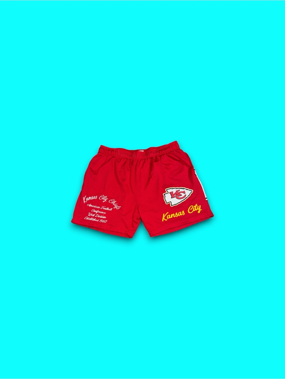 Kansas City Chiefs NFL Ultra Game embroidered mesh shorts red mens XL